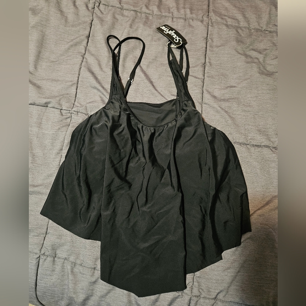 Black Women's 2xl Bikini Top Tankini Swimsuit